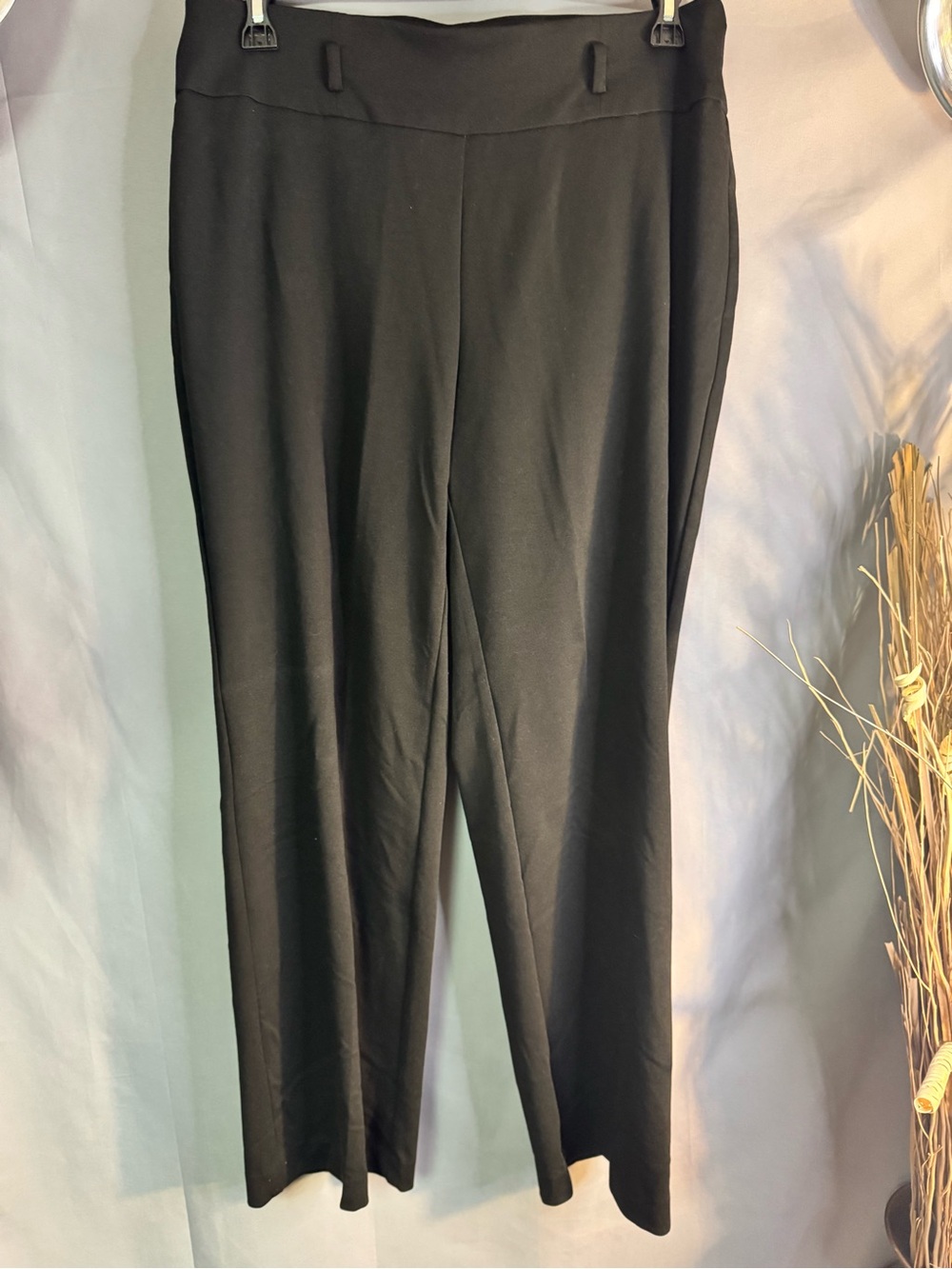 Kasper Black Straight-Leg Pull-On Trousers